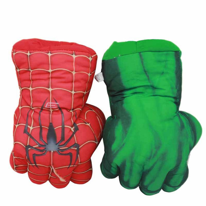 The Avengers Superhero Plush Hulk and Spiderman Gloves Soft 25cm